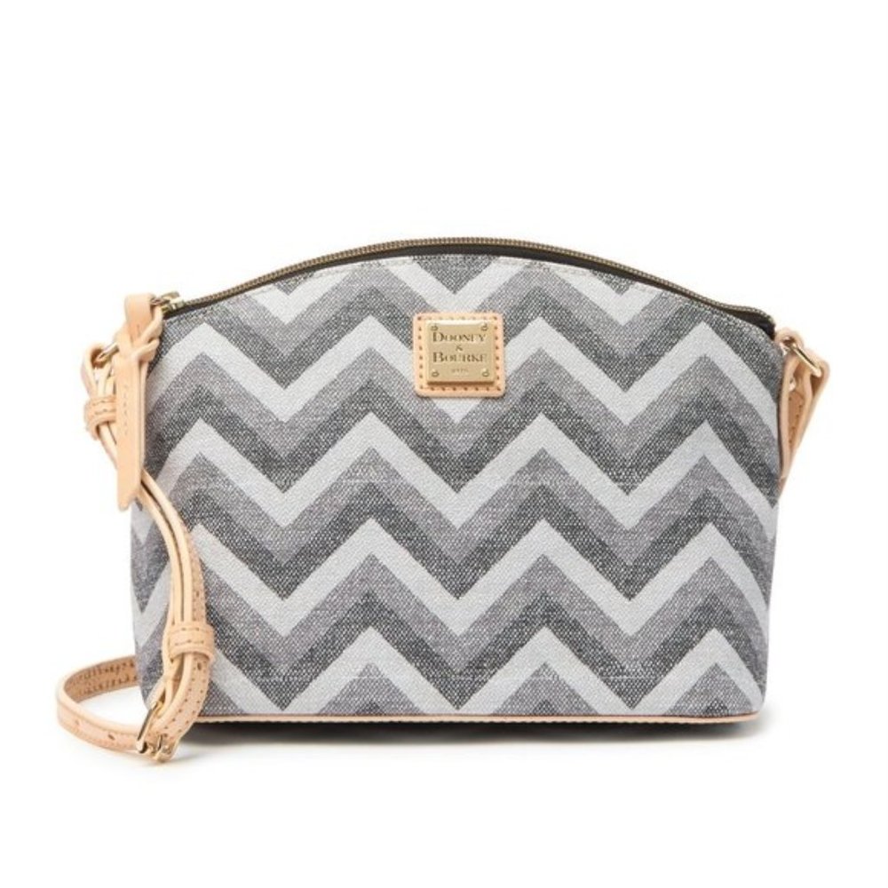 Dooney & Bourke Black Chevron Suki Crossbody Bag
